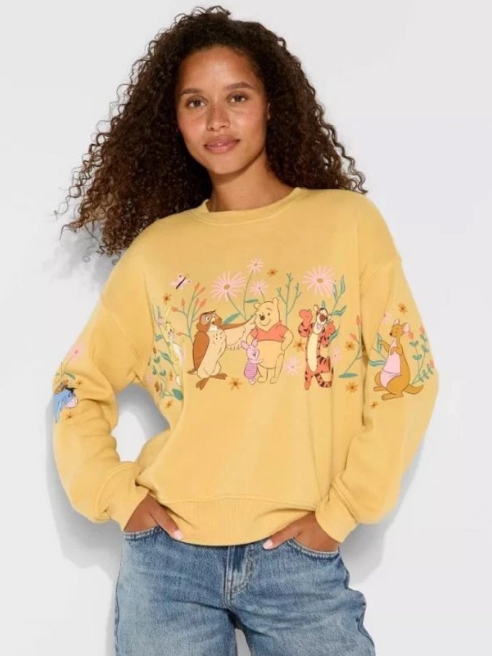 Disney Winnie the Pooh Floral Sweatshirt NWT Small Tigger Eeyore